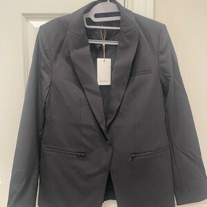 Quince Elegant Black Scuba Jacket